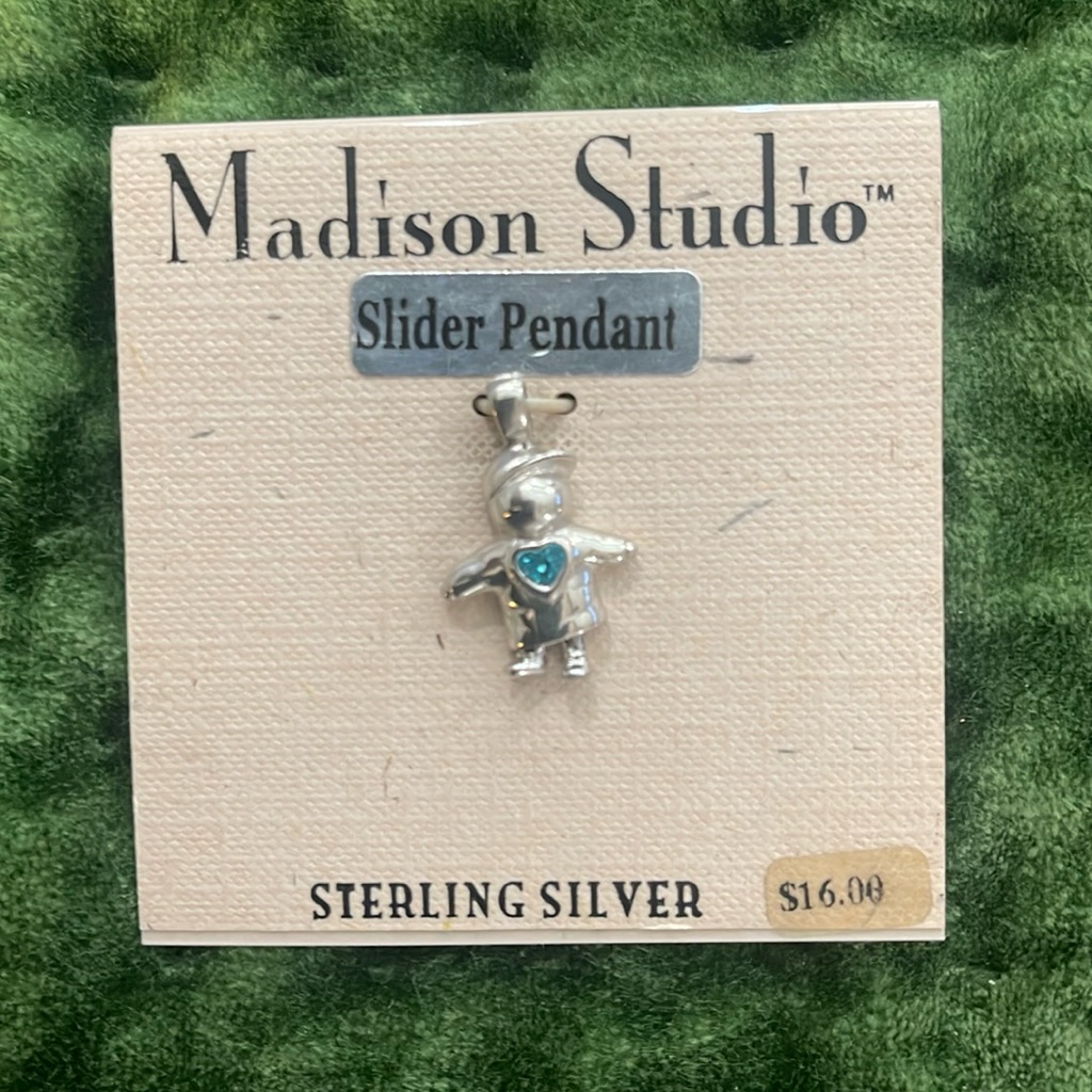 Sterling Silver March Birthstone Slider Pendant